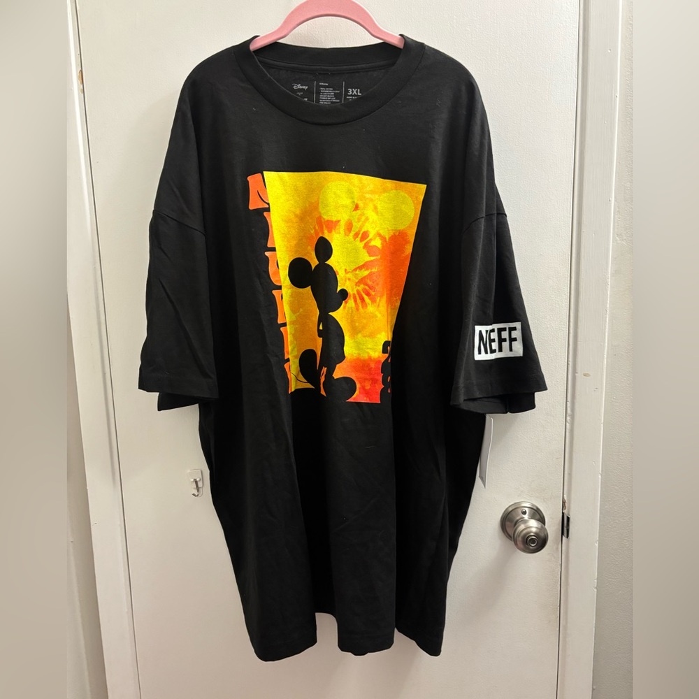 Disney Neff Black Tee with Orange Graphic